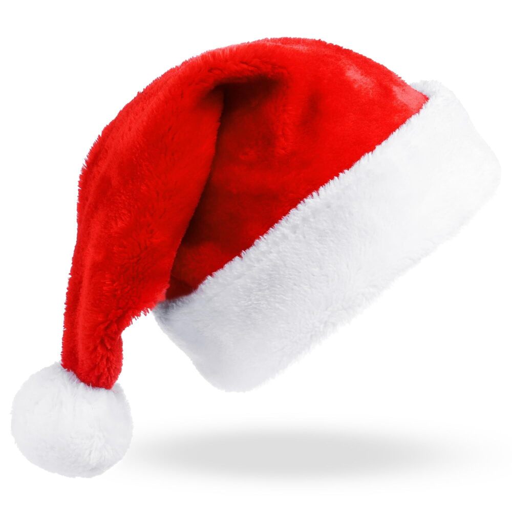 9401 Christmas Santa Hat Adults - Pack of 1 | Fluffy Santa Hat